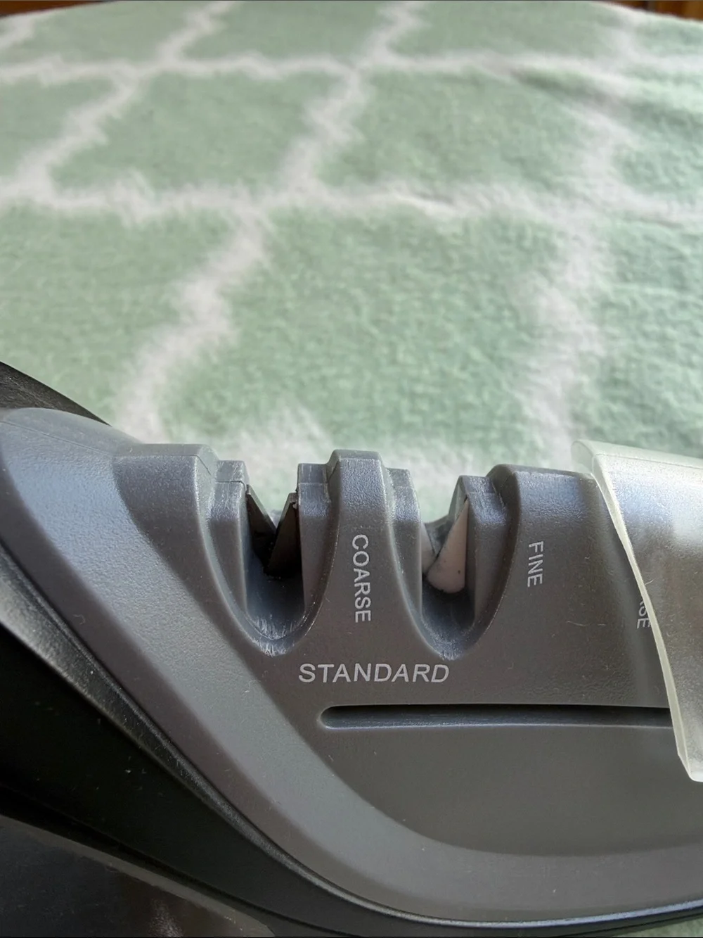 Wüsthof 4-Stage Handheld Knife Sharpener in Black and Gray